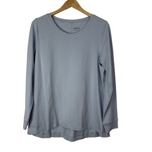 Pact Long Sleeve Organic Cotton Tee Womens Large Light Blue Yoga Casual Stretch